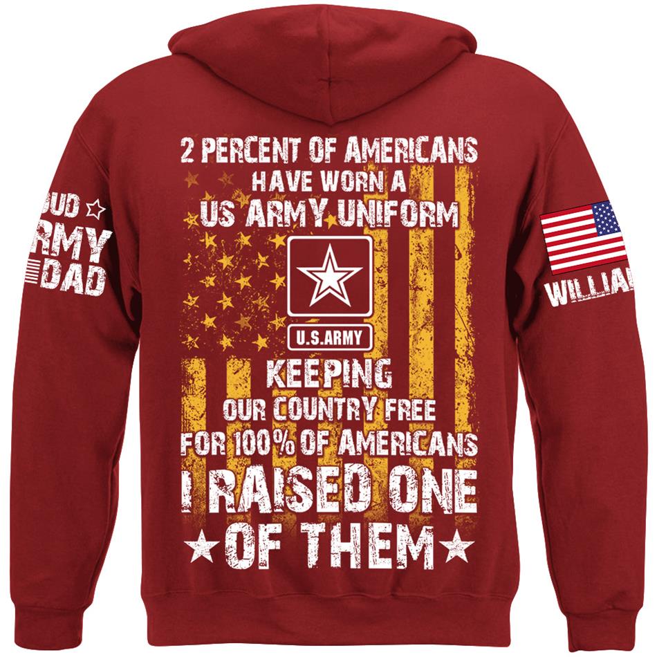 2 Percent Of Americans Have Worn A US Army Uniform I Raised One Of Them Custom Shirt for US Military Mom Dad Proud Parents Shirt H2511 Trna