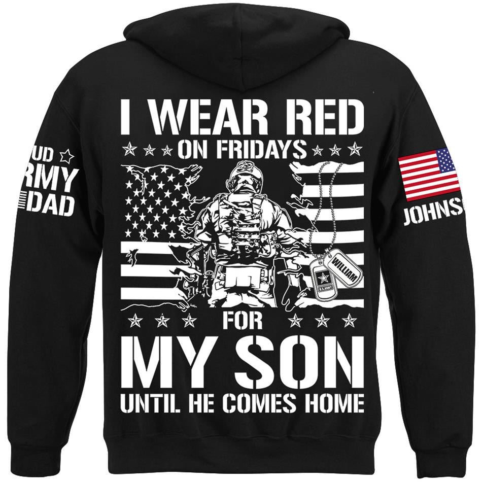 I Wear Red On Fridays For My Son Support Our Troops Vr2 Personalized Shirt For Military Dad Mom Family H2511 Trna
