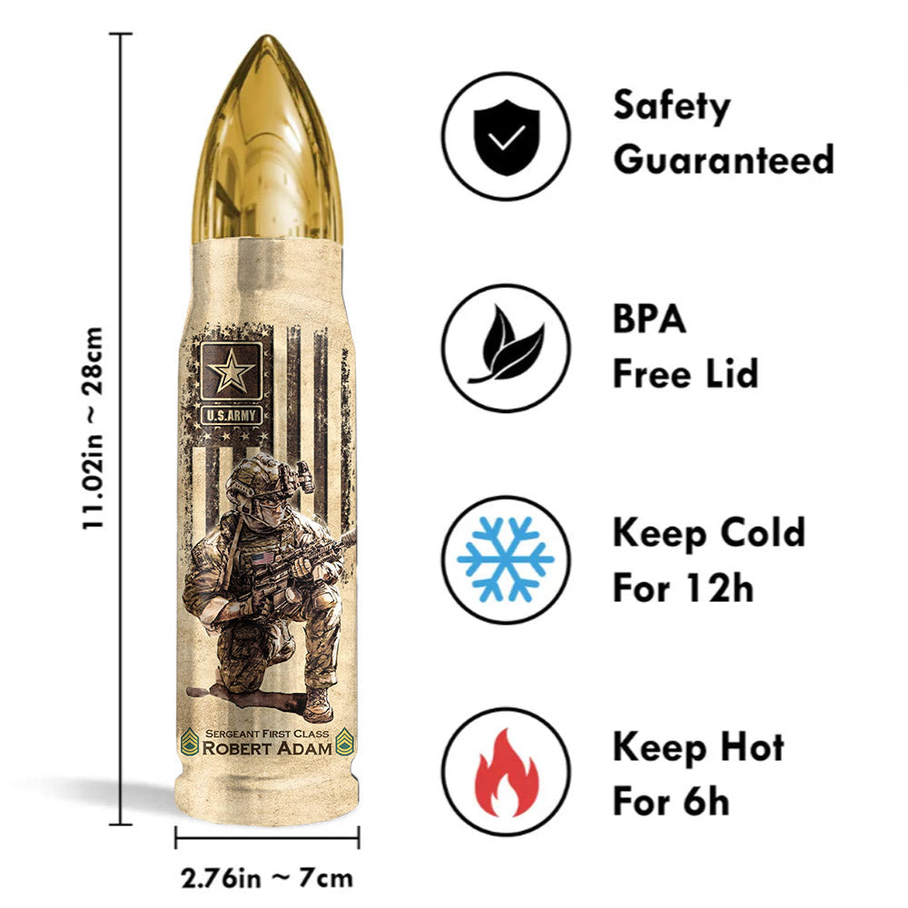 US Military World Tour Custom Bullet Tumbler Gift For Veteran H2511