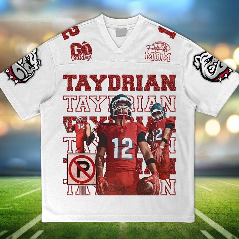 Custom Photo Football Jersey Game Day Shirt Personalized Gift For Football Mom Dad Grandma Family H2511