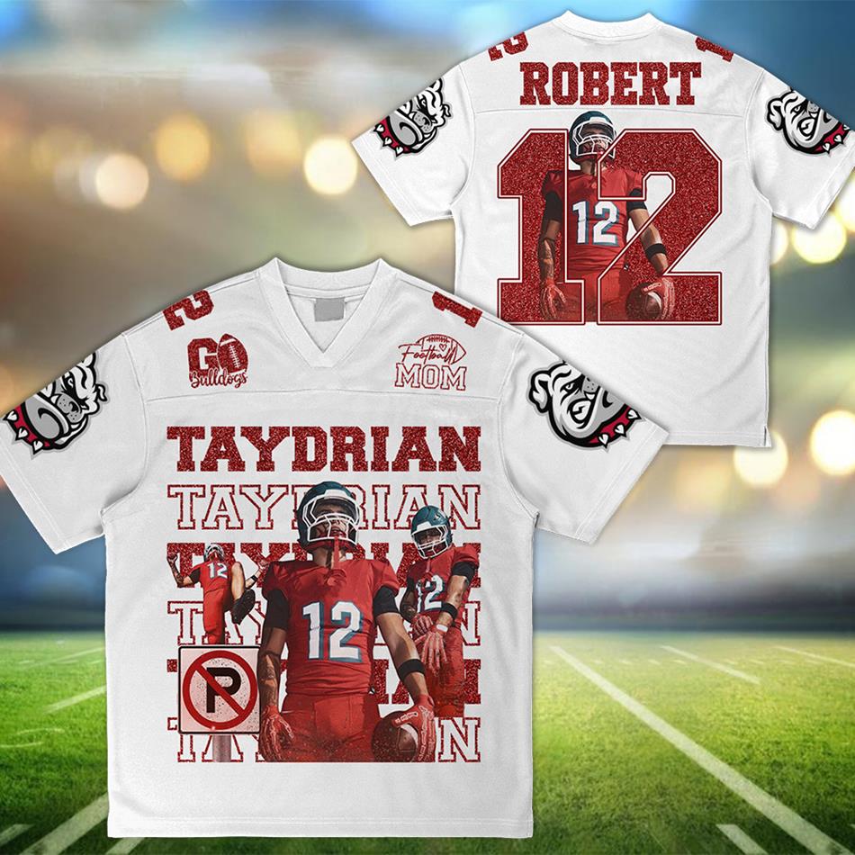 Custom Photo Football Jersey Game Day Shirt Personalized Gift For Football Mom Dad Grandma Family H2511