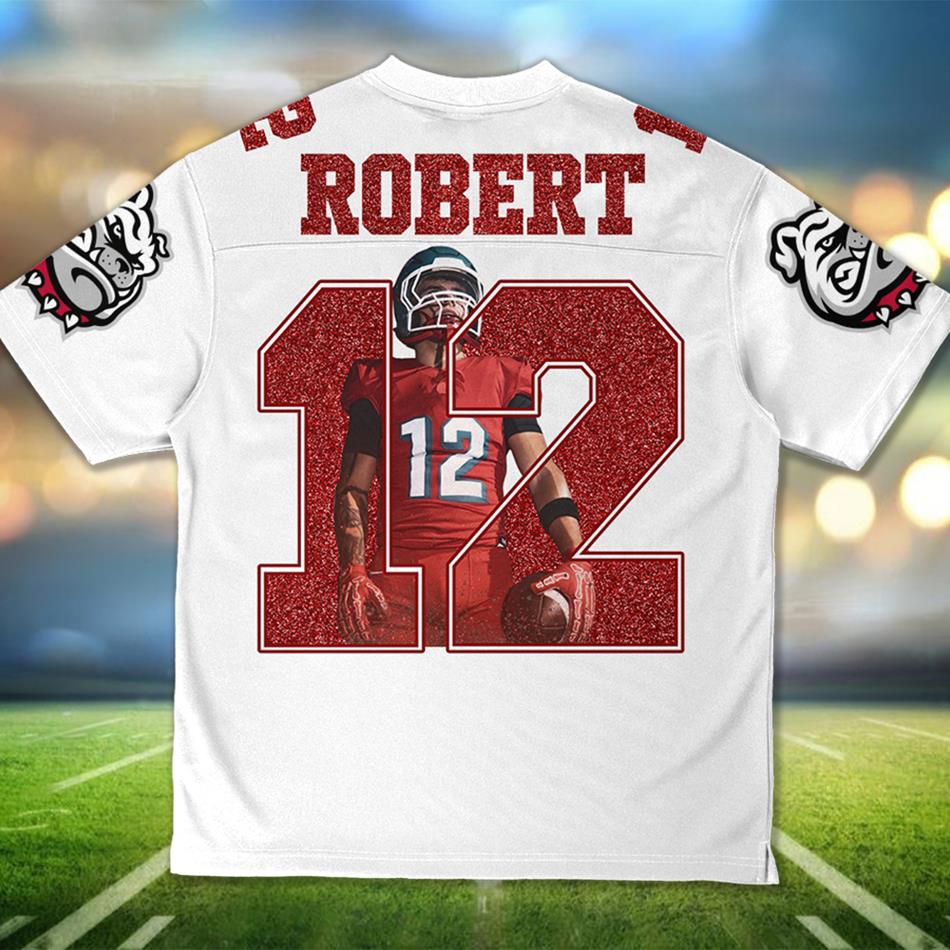 Custom Photo Football Jersey Game Day Shirt Personalized Gift For Football Mom Dad Grandma Family H2511