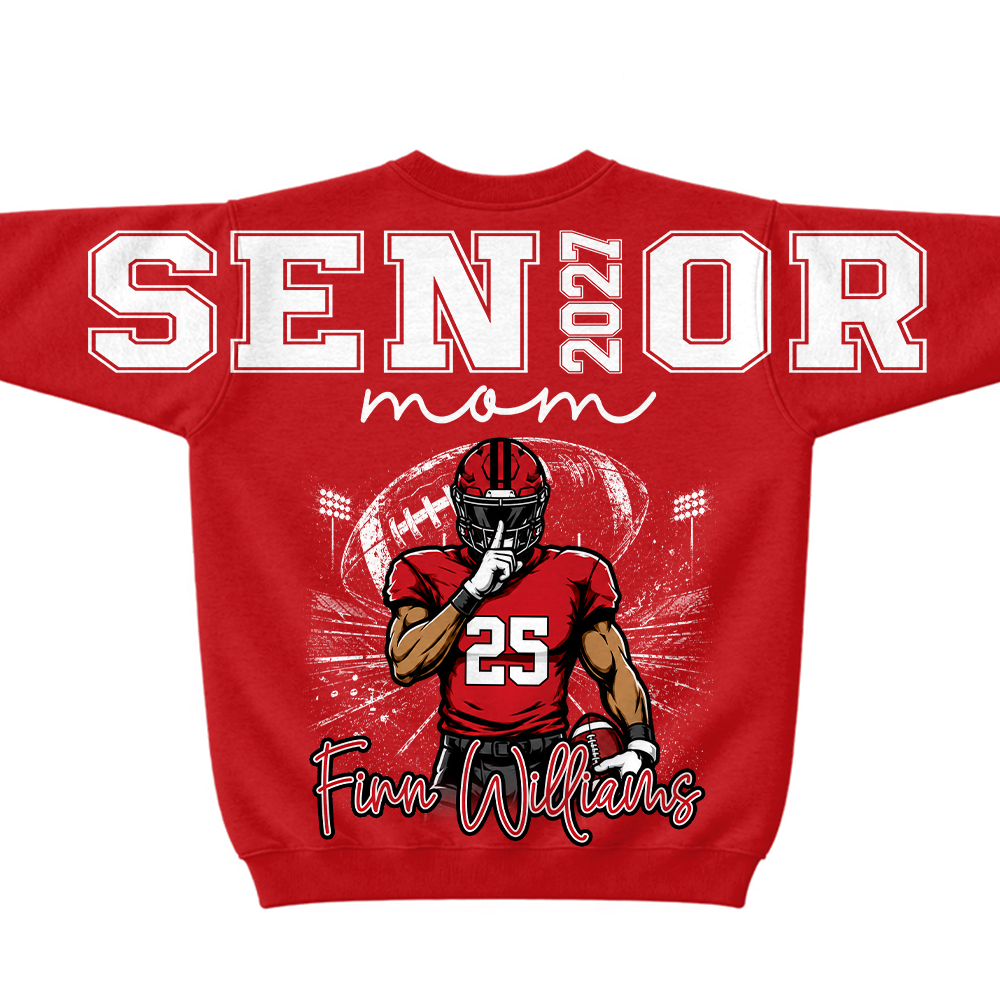 Custom 2027 Senior Football Mom Sweatshirt, Sports Mama Hoodie For Football Lovers L0411 Hv01