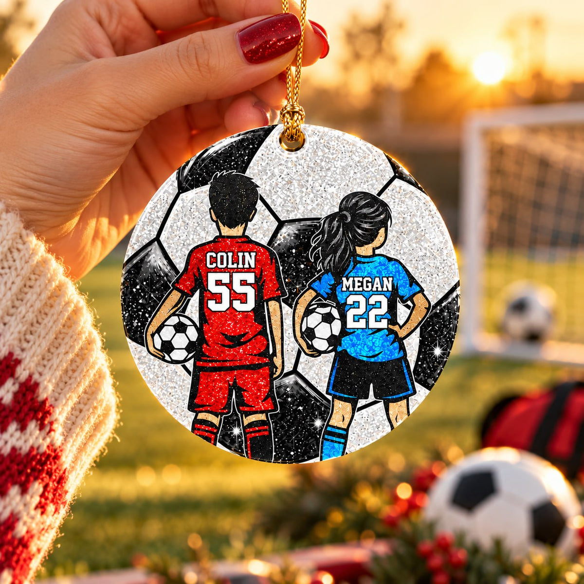 Personalized Soccer Christmas Ornament, Custom Player Gift, Soccer Lovers Gift T1807 T24