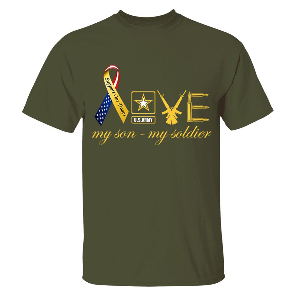 Love My Son My Soldier Support Our Troops Custom Shirt For Military Mom Wife Sister... Family Member Shirt H2511 Trna