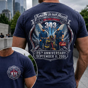 Forever In Our Hearts NY's Braves 9/11 Memorial Firefighter Tribute Shirt, Never Forget 25th Anniversary Shirt H2511 Trna