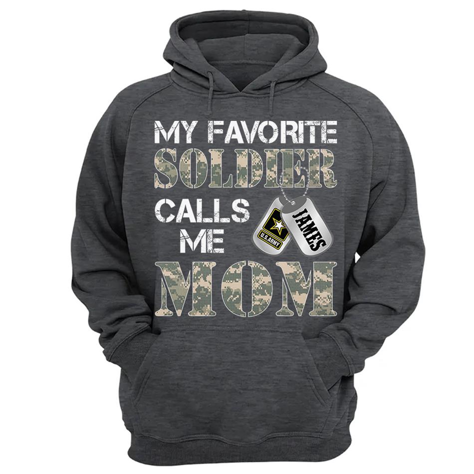 My Favorite Soldier Calls Me Mom Dad Grandma... Custom Shirt For Military Family Graduationn Day Shirt H2511 Trna