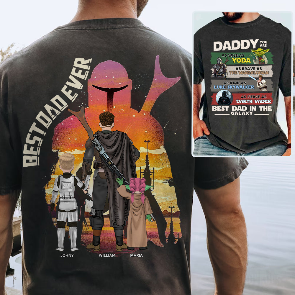Best Dad Ever - The Dadalorian Personalized Shirt Gift For Dad - Custom Father's Day Gift