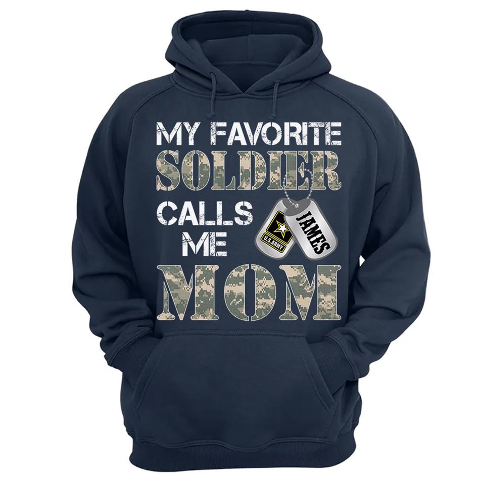 My Favorite Soldier Calls Me Mom Dad Grandma... Custom Shirt For Military Family Graduationn Day Shirt H2511 Trna