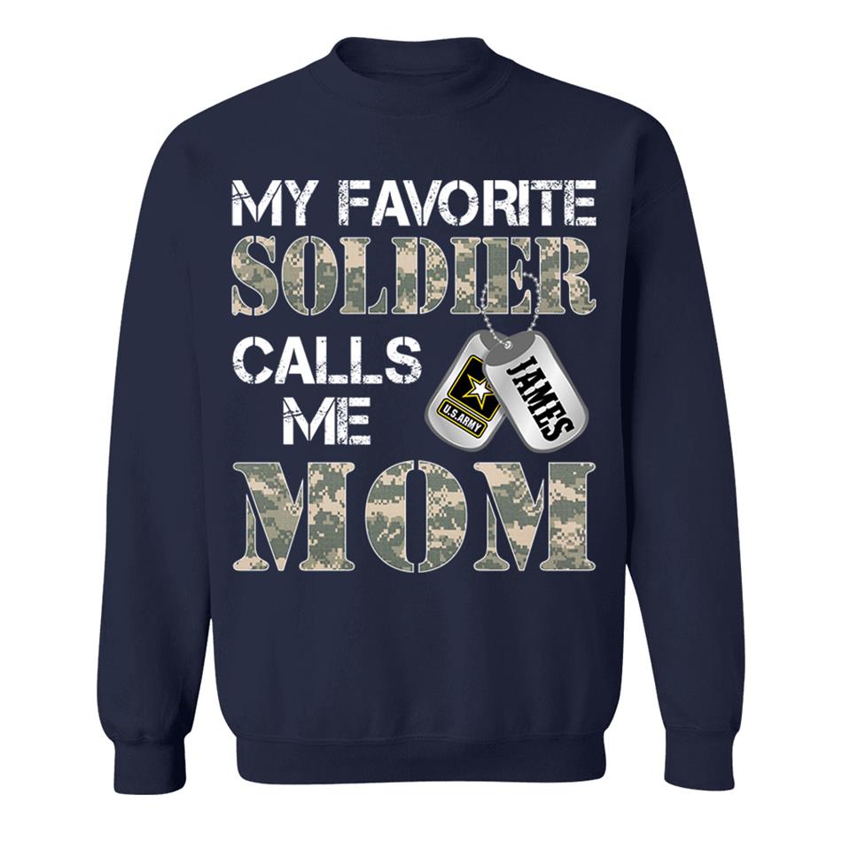 My Favorite Soldier Calls Me Mom Dad Grandma... Custom Shirt For Military Family Graduationn Day Shirt H2511 Trna