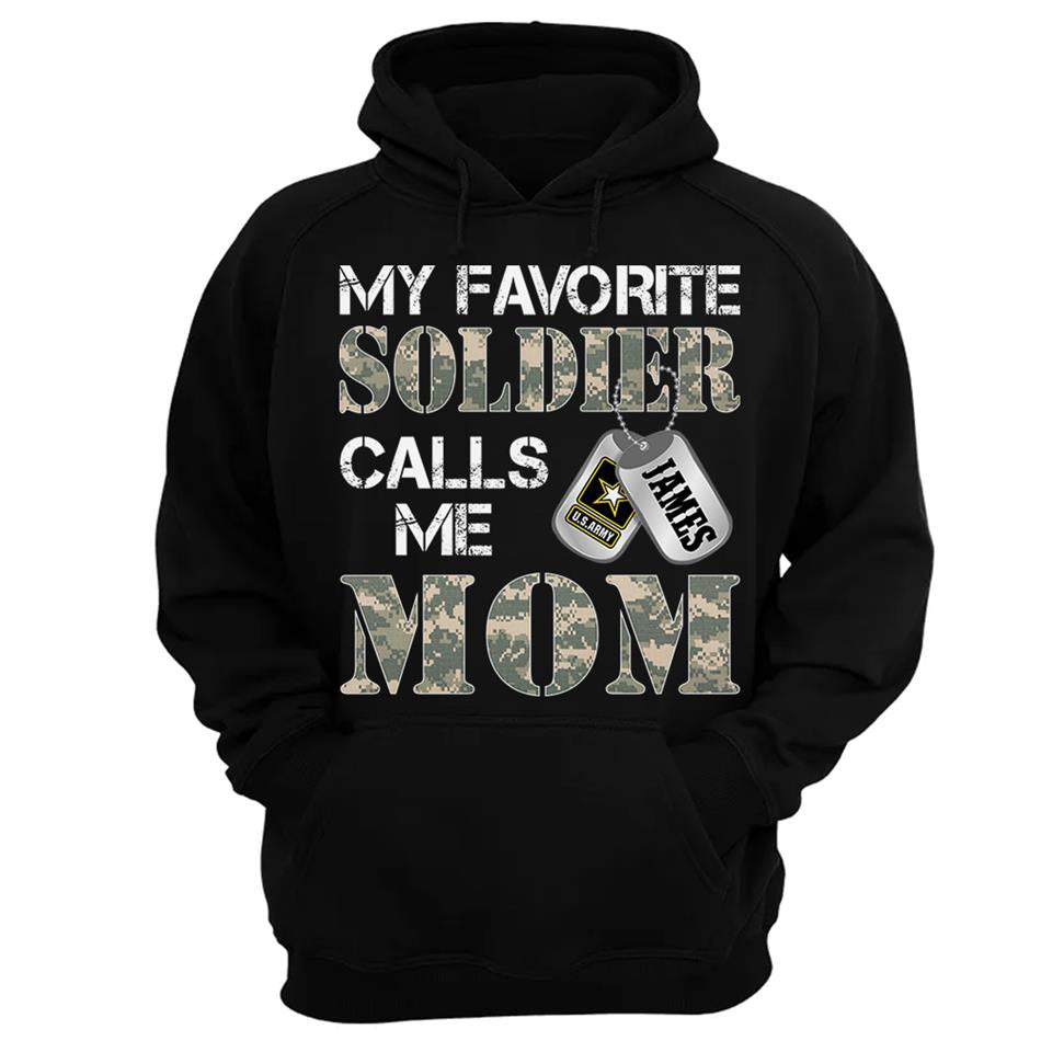 My Favorite Soldier Calls Me Mom Dad Grandma... Custom Shirt For Military Family Graduationn Day Shirt H2511 Trna