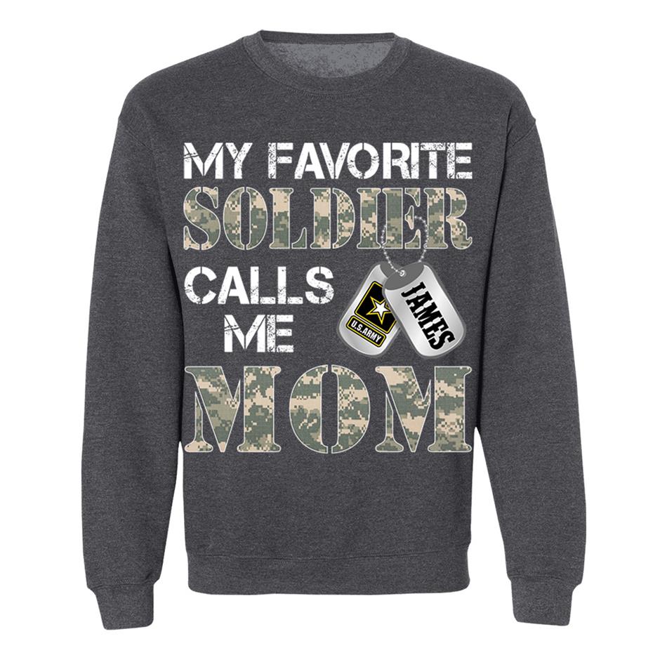 My Favorite Soldier Calls Me Mom Dad Grandma... Custom Shirt For Military Family Graduationn Day Shirt H2511 Trna