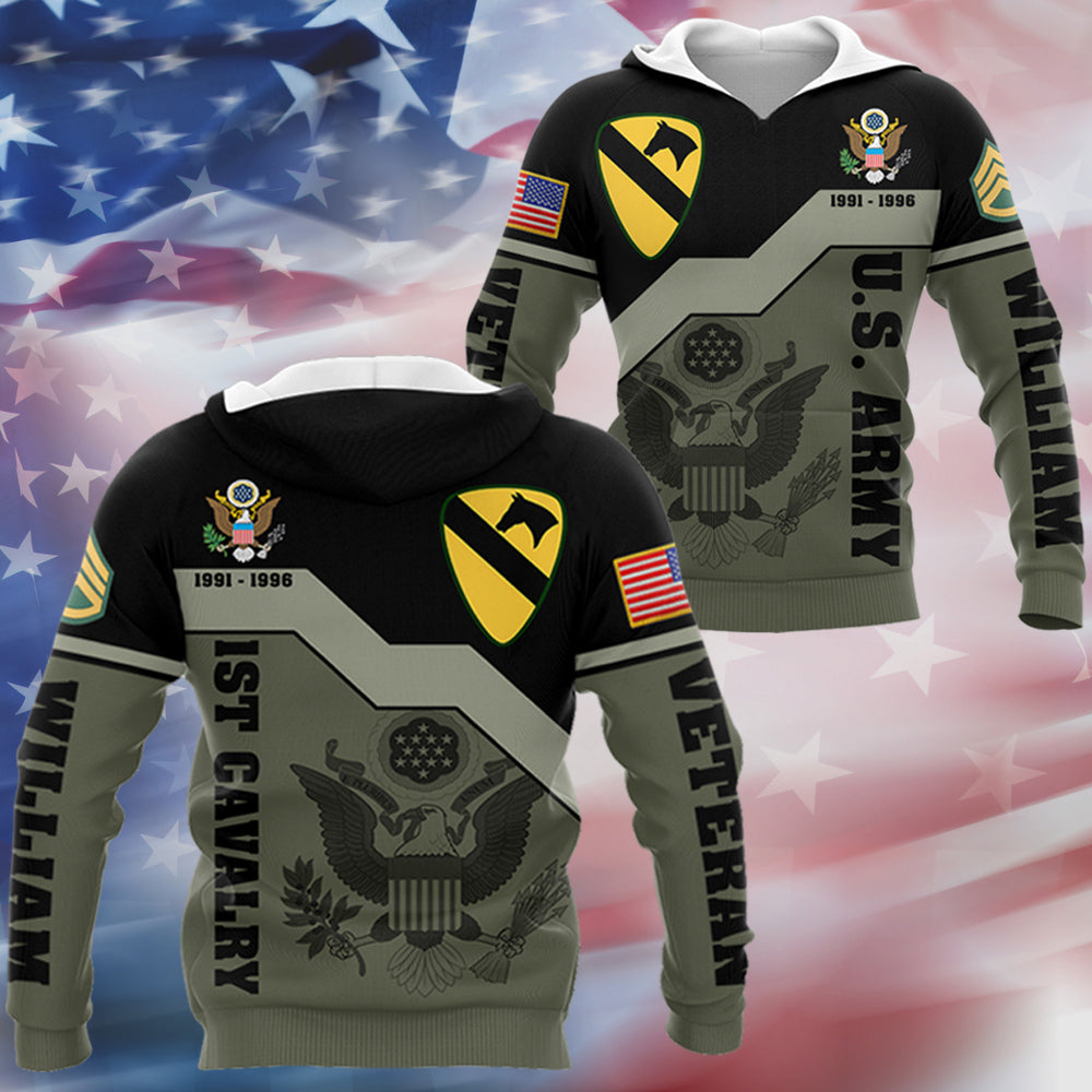 Custom 3D All Over Prints T-Shirt, Personalized Name And Military Logo Gift For Veteran H2511 Do99