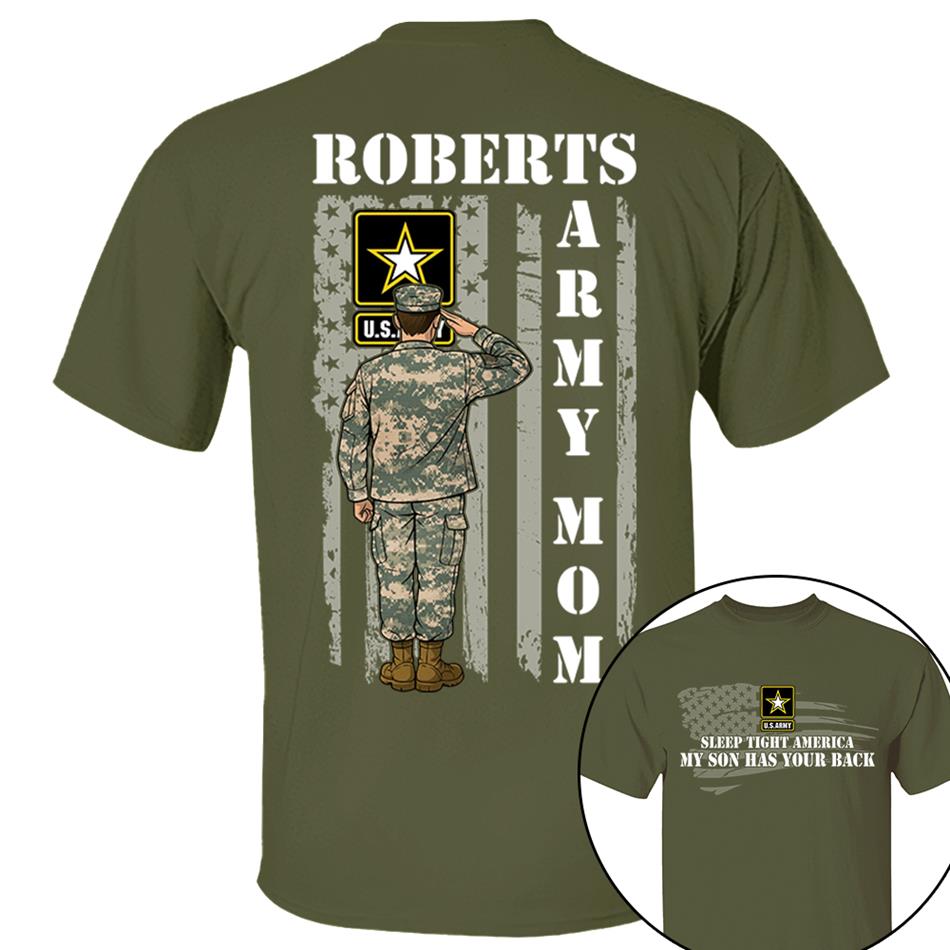 Sleep Tight America My Son Has Your Back Proud Army Mom Custom Shirt For Military Mom Dad Grandma Sister Hoodie H2511