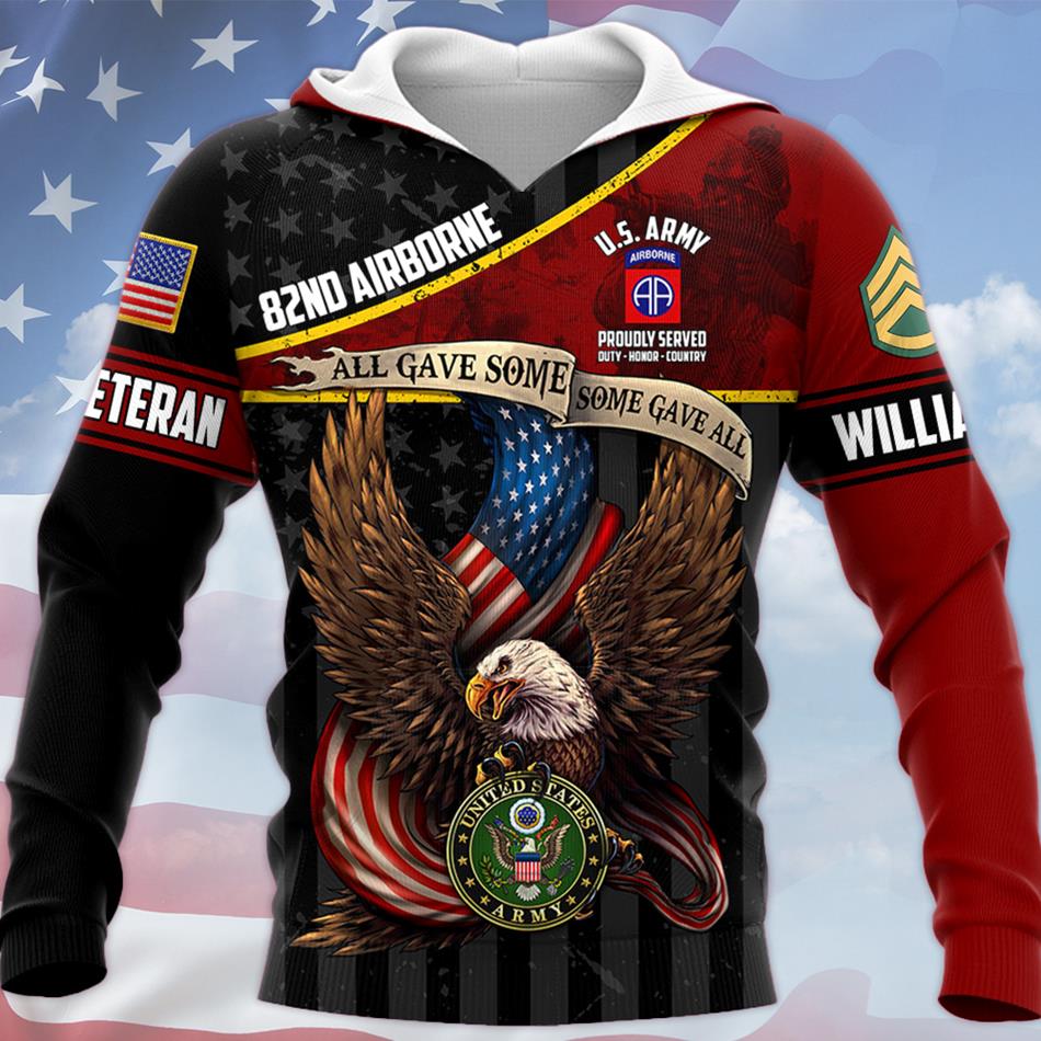 Proudly Served Duty Honor Country All Gave Some Some Gave All Custom Division All Over Print Shirt Hoodie Gift For US Veteran H2511 Trna