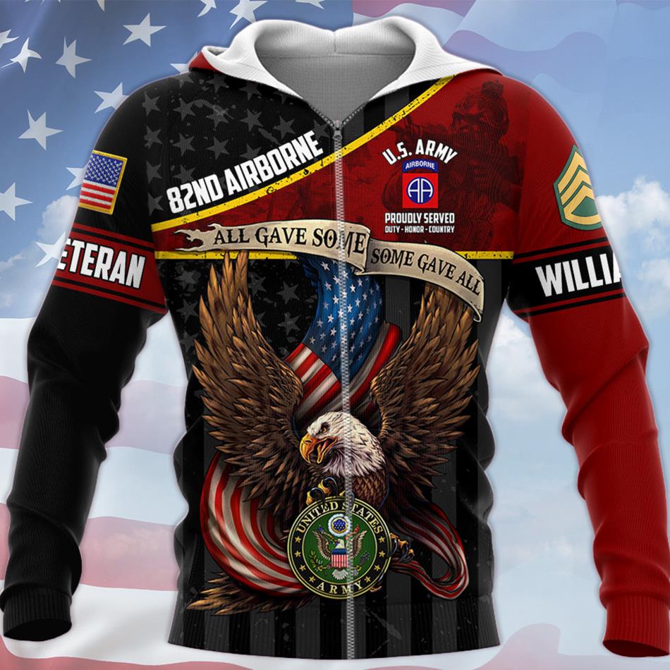 Proudly Served Duty Honor Country All Gave Some Some Gave All Custom Division All Over Print Shirt Hoodie Gift For US Veteran H2511 Trna