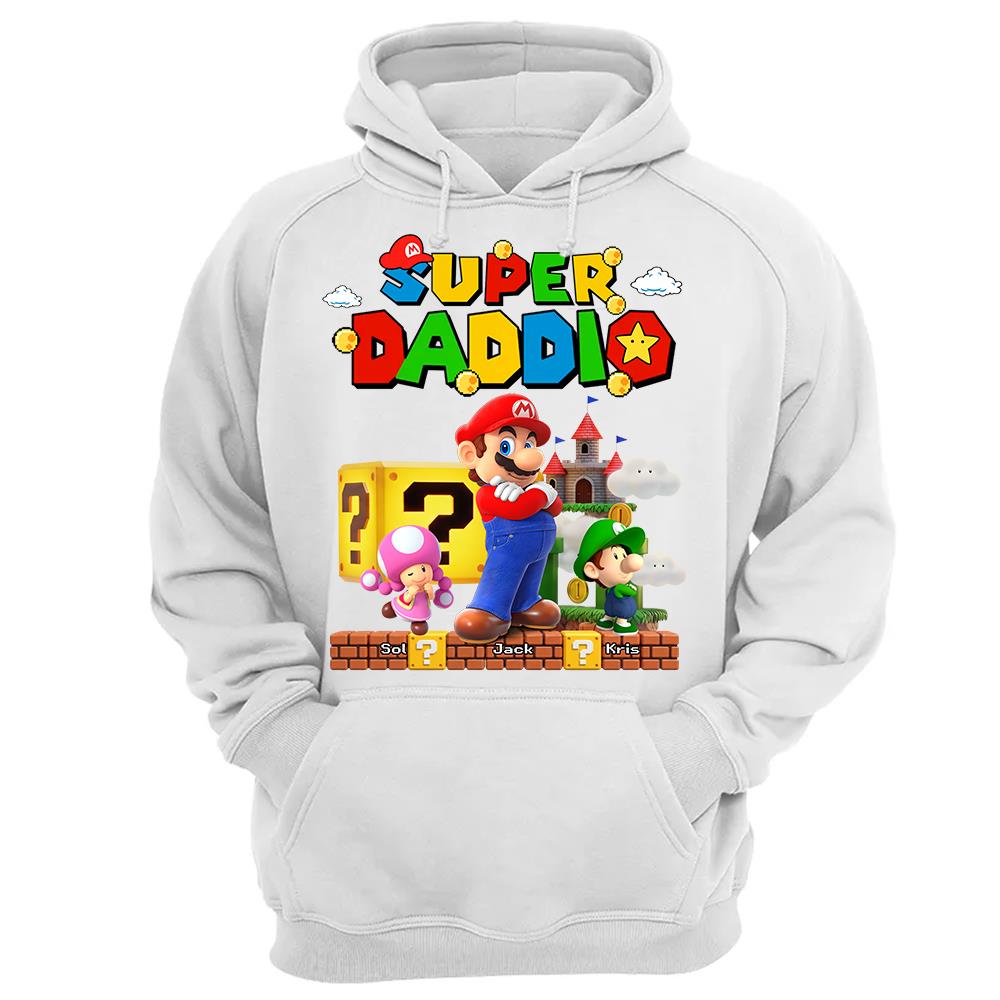 Best Dad Ever Super Daddio, Personalized Daddio Shirt Custom Kids Name, Gift For Dad, Gift For Father's Day Vr2 MI209 Hv01