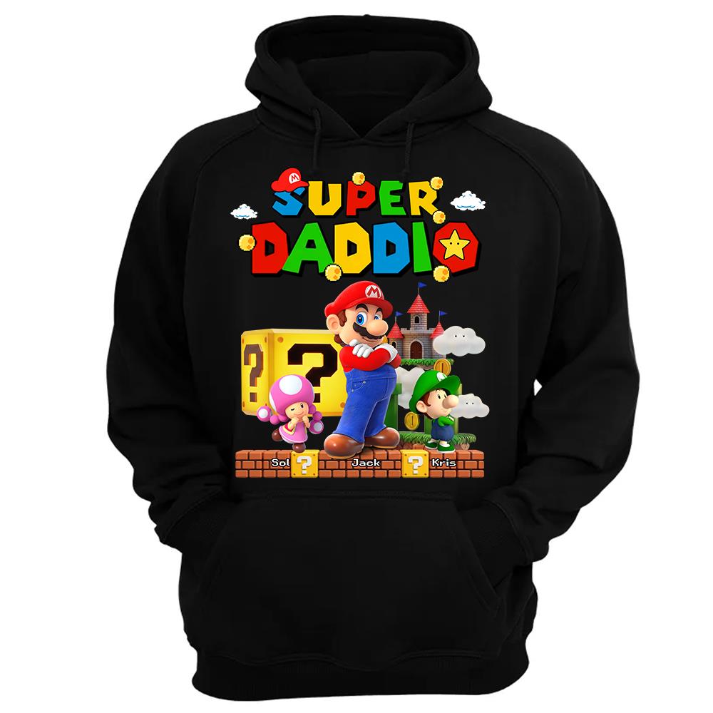 Best Dad Ever Super Daddio, Personalized Daddio Shirt Custom Kids Name, Gift For Dad, Gift For Father's Day Vr2 MI209 Hv01