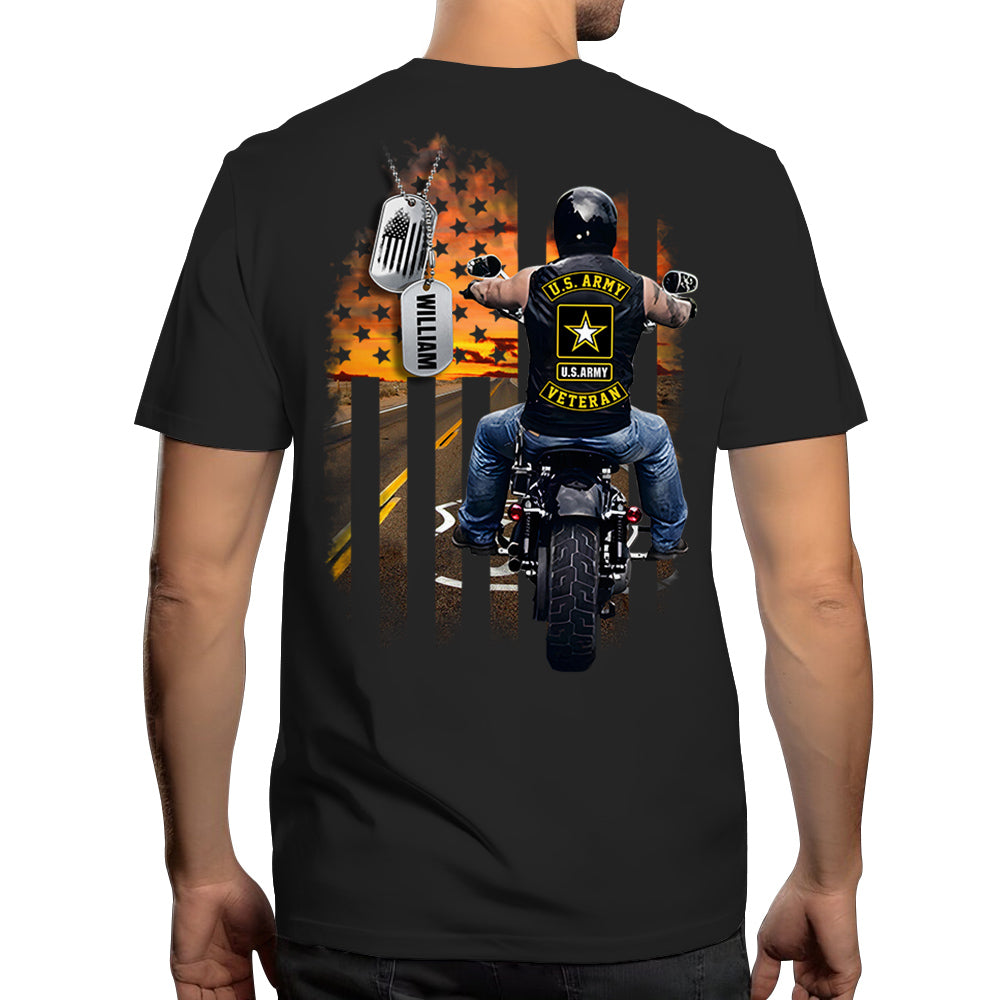 Veteran Biker 66 Route American Flag Personalized Shirt For Veteran H2511