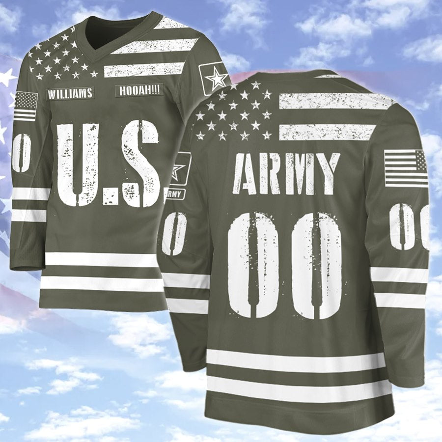 Personalized Military Veteran Hockey Jersey Custom Gift For Veteran Soldier Custom All Branches H2511 Trna