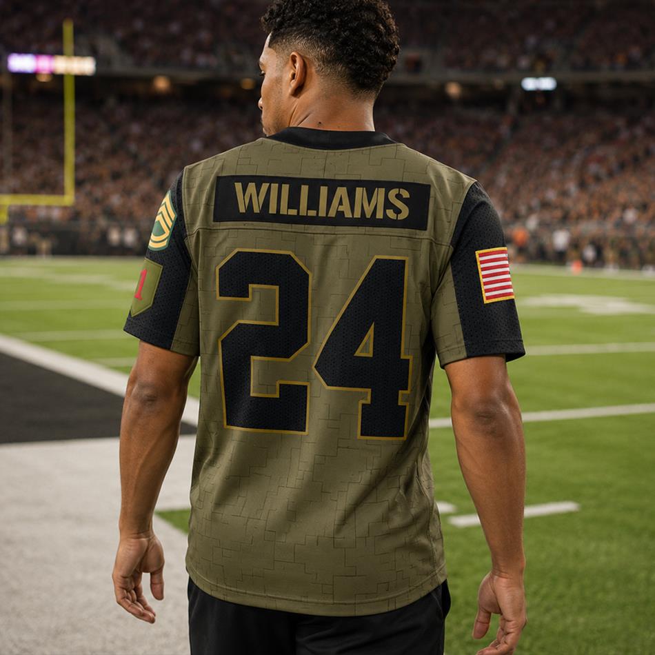 Military Football Jersey Custom Division Rank Badges Gift For Proud US Veterans H2511 Trna