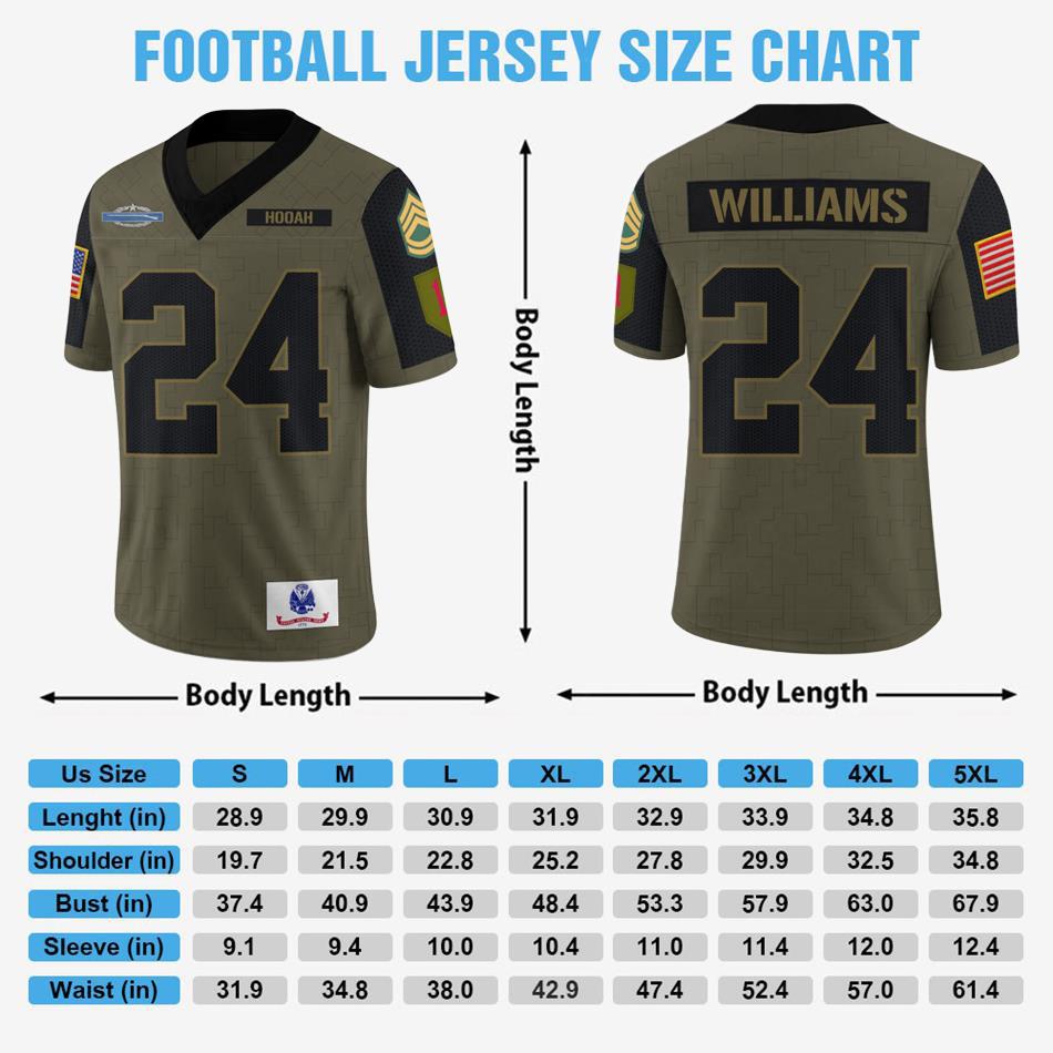 Military Football Jersey Custom Division Rank Badges Gift For Proud US Veterans H2511 Trna