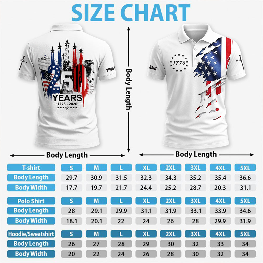 Personalized 250th Anniversary America 1776–2026 Shirt - 4th of July Independence Day Patriotic Vrs3 A2110 Pt99