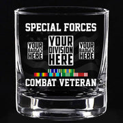 Custom Division Badges Ribbons Whiskey Glasses Gift For Veteran H2511