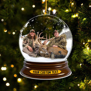 Deer Hunting Best Moments Of The Year In Christmas Snowball Christmas Acrylic Ornament Upload Photo For Hunting Lover H2511