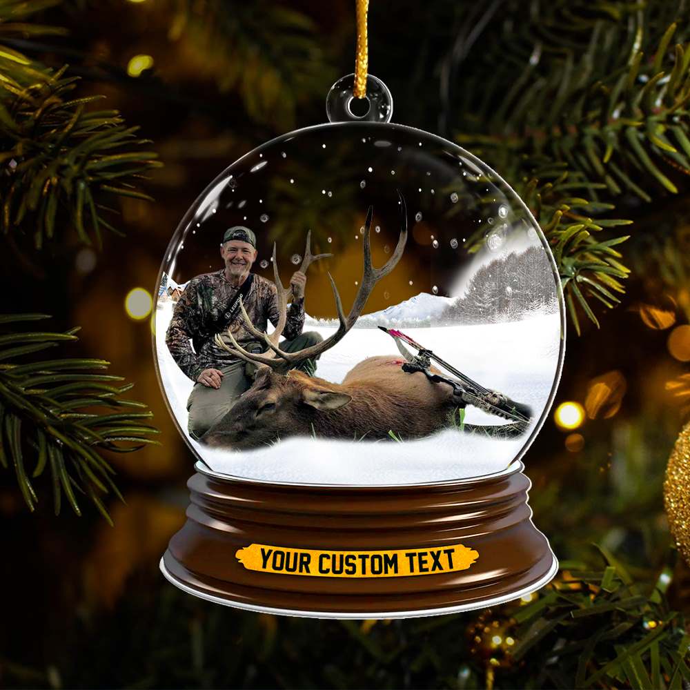 Deer Hunting Best Moments Of The Year In Christmas Snowball Christmas Acrylic Ornament Upload Photo For Hunting Lover H2511