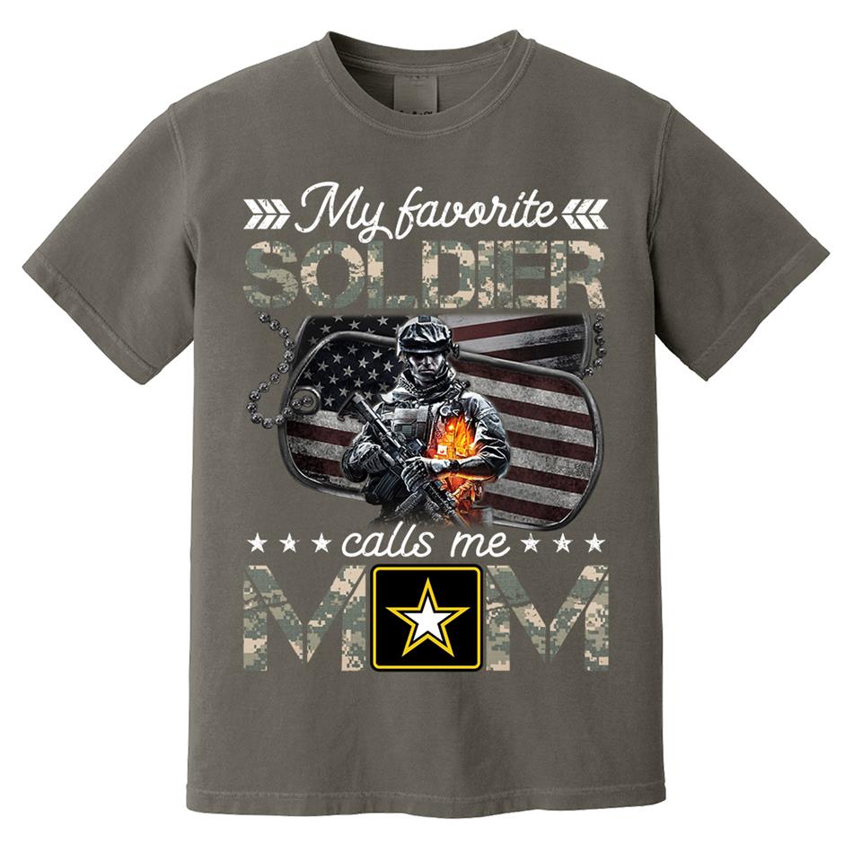 My Favorite Soldier Calls Me Mom Custom Shirt For Proud Army Mom Dad Shirt H2511 Trna