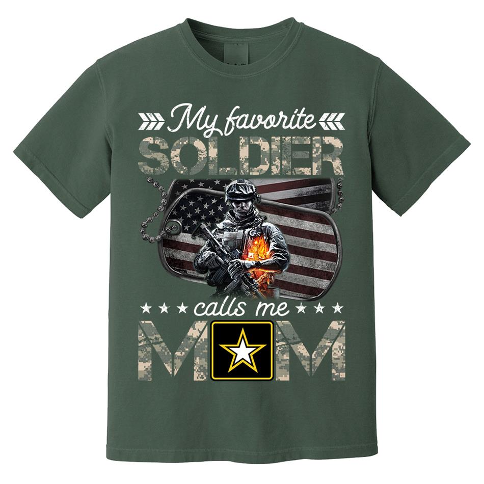 My Favorite Soldier Calls Me Mom Custom Shirt For Proud Army Mom Dad Shirt H2511 Trna