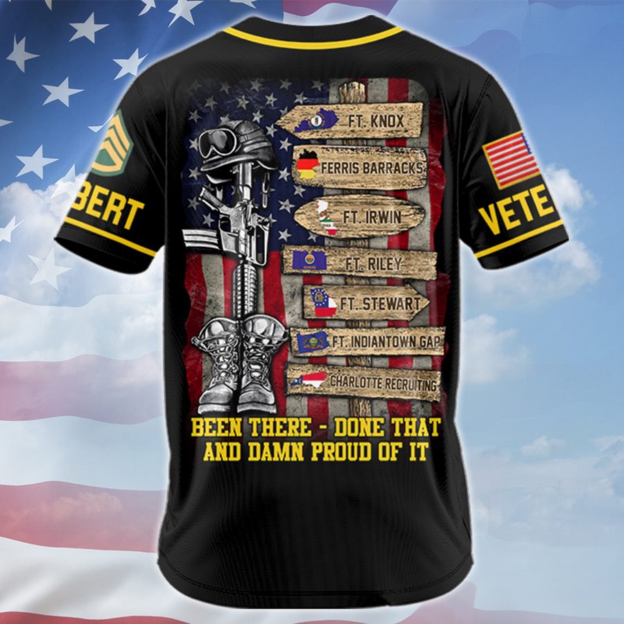 US Veteran World Tour Custom Branch Rank Location Baseball Jersey Gift For Veteran H2511 Trna