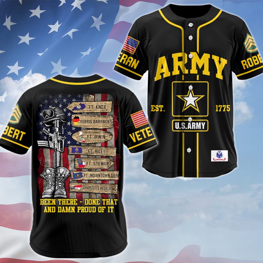 US Veteran World Tour Custom Branch Rank Location Baseball Jersey Gift For Veteran H2511 Trna