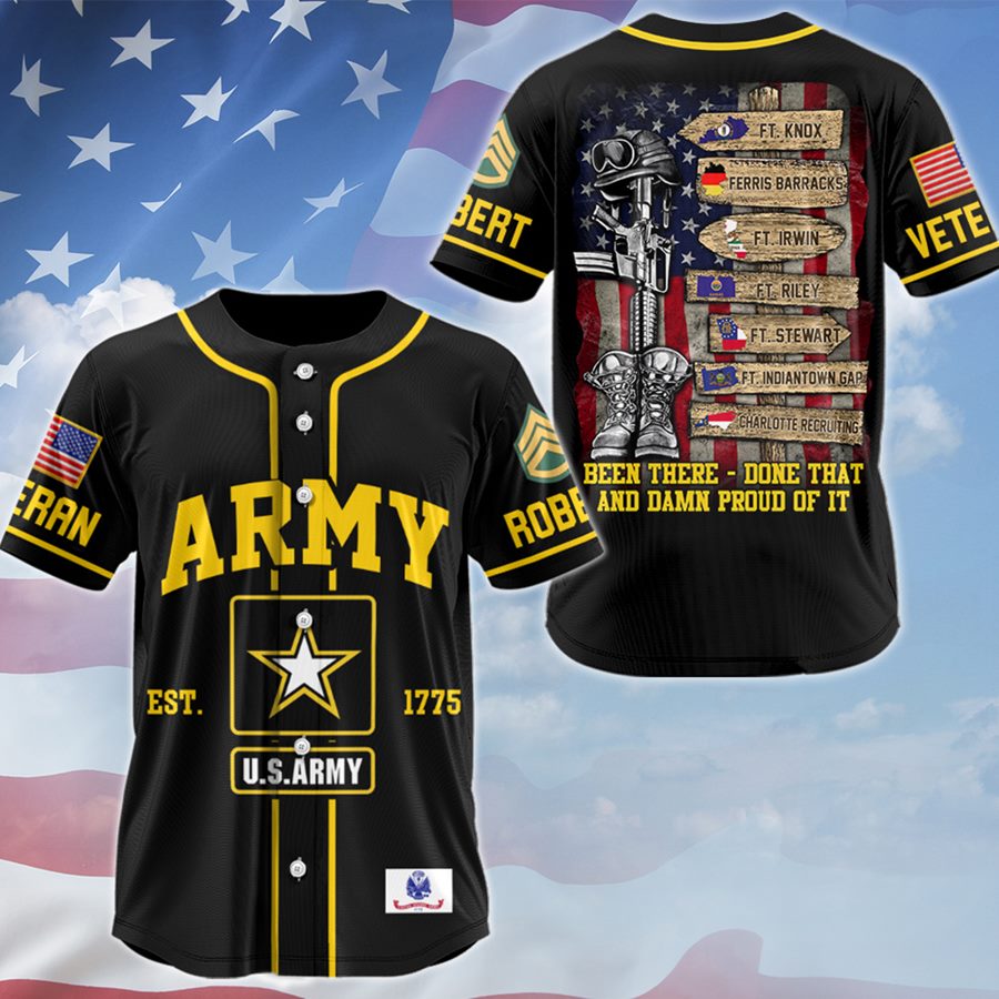 US Veteran World Tour Custom Branch Rank Location Baseball Jersey Gift For Veteran H2511 Trna