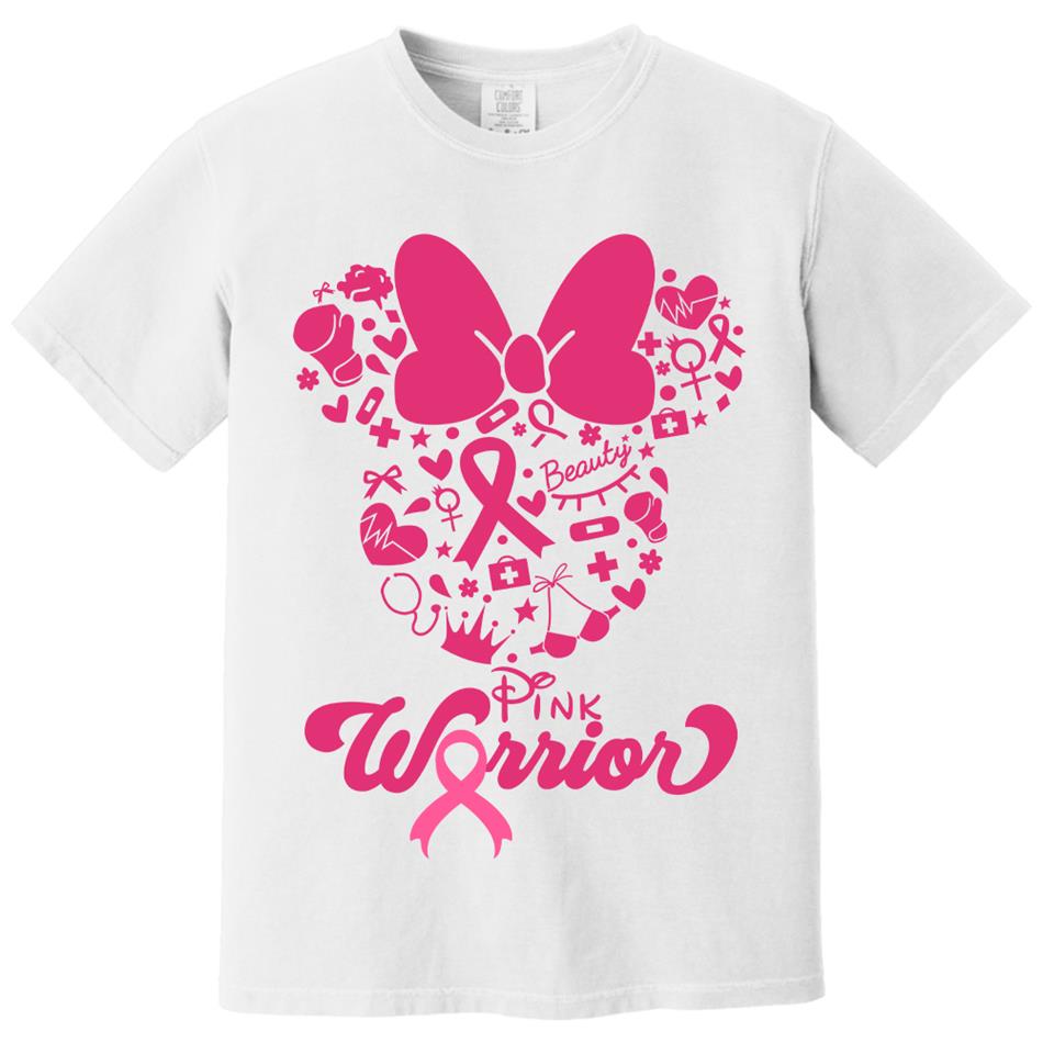 Pink Warrior Breast Cancer Awareness Pink Ribbon Shirt H2511 Trna