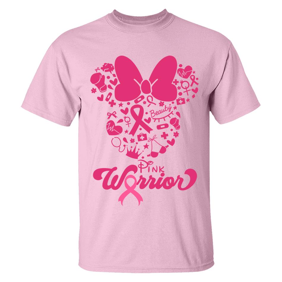 Pink Warrior Breast Cancer Awareness Pink Ribbon Shirt H2511 Trna