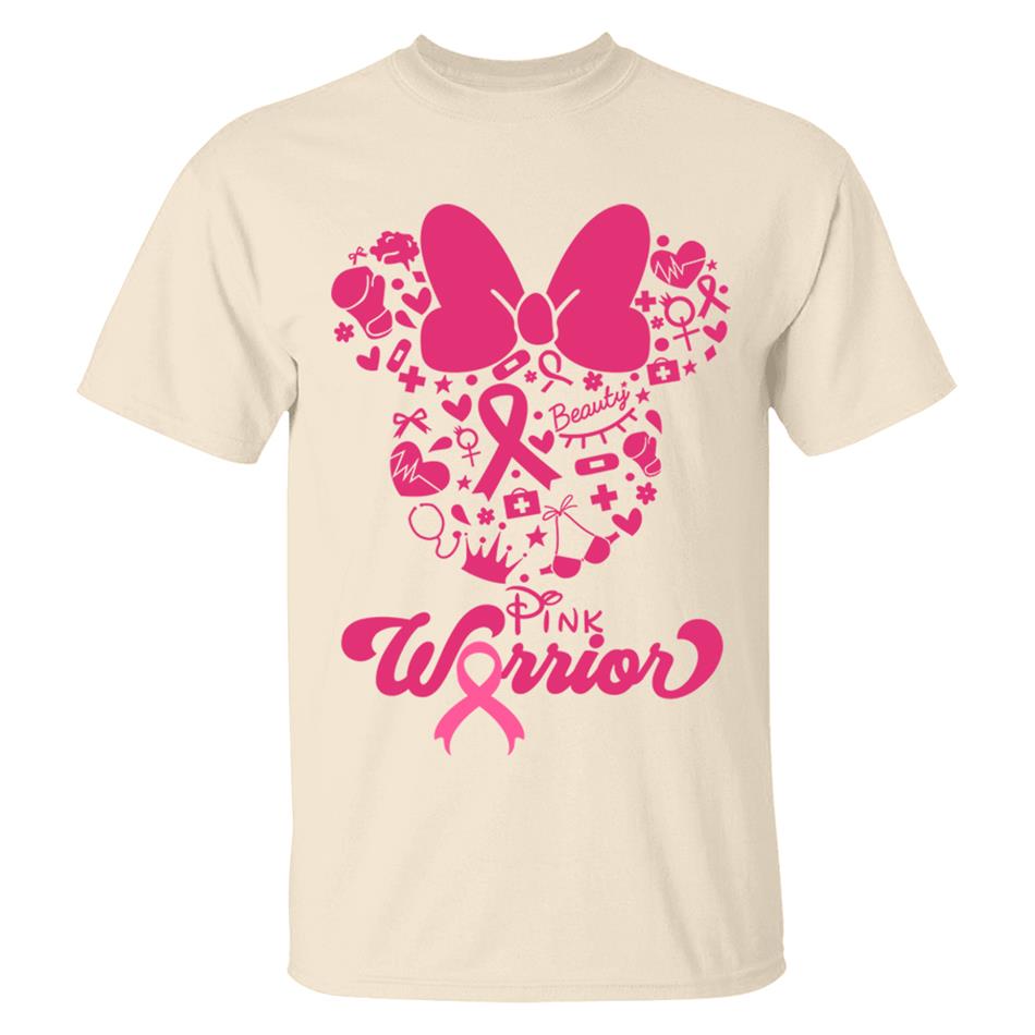 Pink Warrior Breast Cancer Awareness Pink Ribbon Shirt H2511 Trna