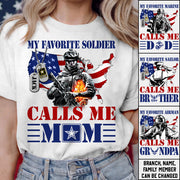 My Favorite Soldier Calls Me Mom Custom Shirt For Military Army Mom Dad Sister 4th July Shirt H2511 Trna