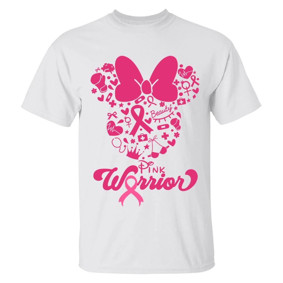 Pink Warrior Breast Cancer Awareness Pink Ribbon Shirt H2511 Trna
