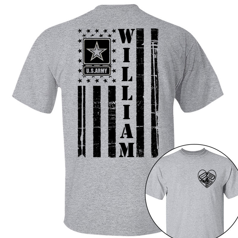 Proud Army Mom Distressed American Flag Custom Shirt for Military Family Members Military Graduate Family Shirt H2511 Pt99