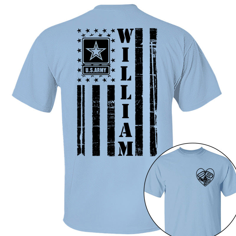 Proud Army Mom Distressed American Flag Custom Shirt for Military Family Members Military Graduate Family Shirt H2511 Pt99