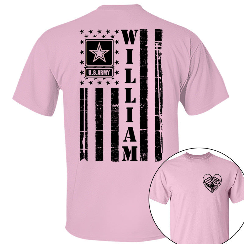 Proud Army Mom Distressed American Flag Custom Shirt for Military Family Members Military Graduate Family Shirt H2511 Pt99