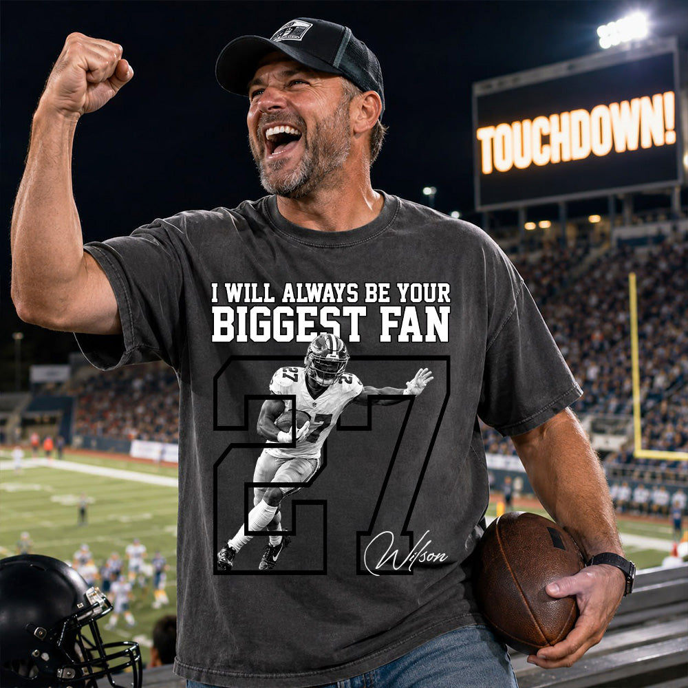 Personalized Washed Tee Custom American Football Players Sport Family NA04 T24