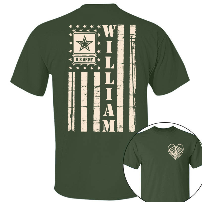 Proud Army Mom Distressed American Flag Custom Shirt for Military Family Members Military Graduate Family Shirt H2511 Pt99