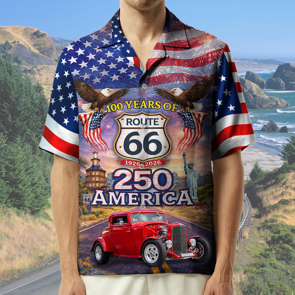 Celebrate 100 Years of Road Route 66 and America 250th Anniversary - This Is How I Roll - Personalized Hot Rod Photo Hawaiian Shirt A2110 T24