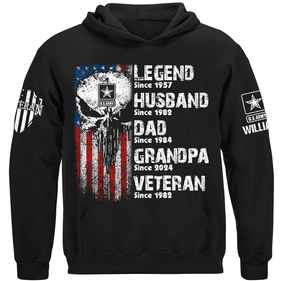 US Veteran Custom Shirt Legend Husband Daddy Grandpa Veteran Personalized Gift For Veteran H2511 Trna