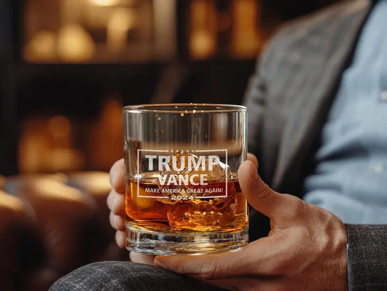 Trump Vance Make American Great Again 2024 Trump Supporter Whiskey Glass H2511 