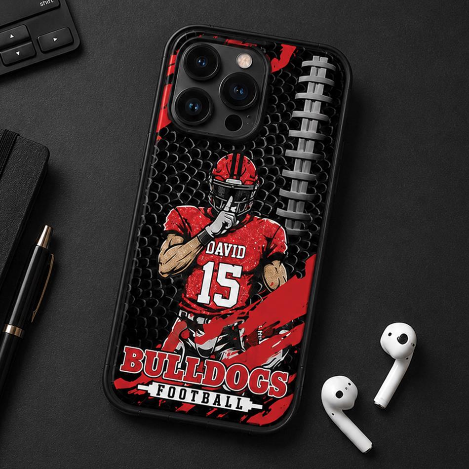 Personalized American Football Player Custom Name and Number | Phone Case Gift For Gameday Mom Dad Family H2511 Trna