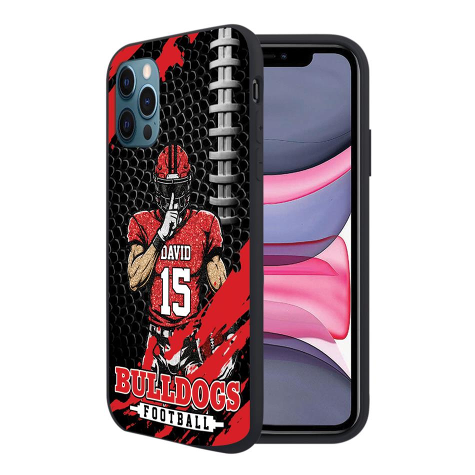 Personalized American Football Player Custom Name and Number | Phone Case Gift For Gameday Mom Dad Family H2511 Trna